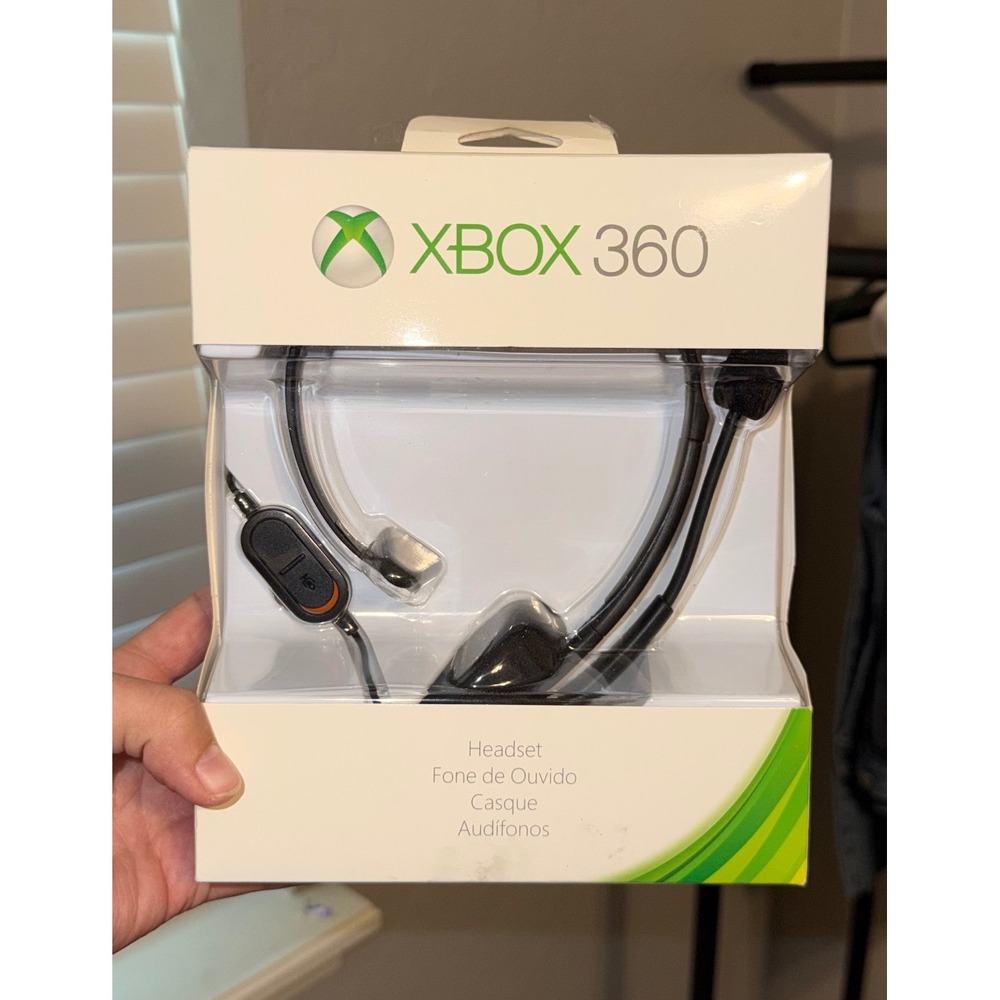 Microsoft Xbox 360 Wired Headset Black Original OEM New in Box Gaming Accessory